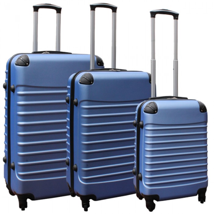 Travelerz kofferset 3 delig met wielen en cijferslot - ABS - licht blauw (228-)