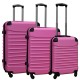 Travelerz kofferset 3 delig met wielen en cijferslot - ABS - licht roze (228-)