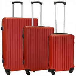 Travelerz kofferset 3 delig met wielen en cijferslot - ABS - rood (9204)