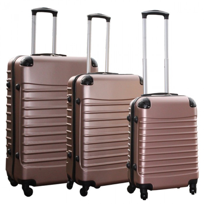 Travelerz kofferset 3 delig met wielen en cijferslot - rose (228-)
