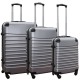 Travelerz kofferset 3 delig met wielen en cijferslot - ABS - zilver (228-)