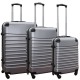 Travelerz kofferset 3 delig met wielen en cijferslot - ABS - zilver (228-) Travelerz kofferset 3 delig met wielen en cijferslot - ABS - zilver (228-)