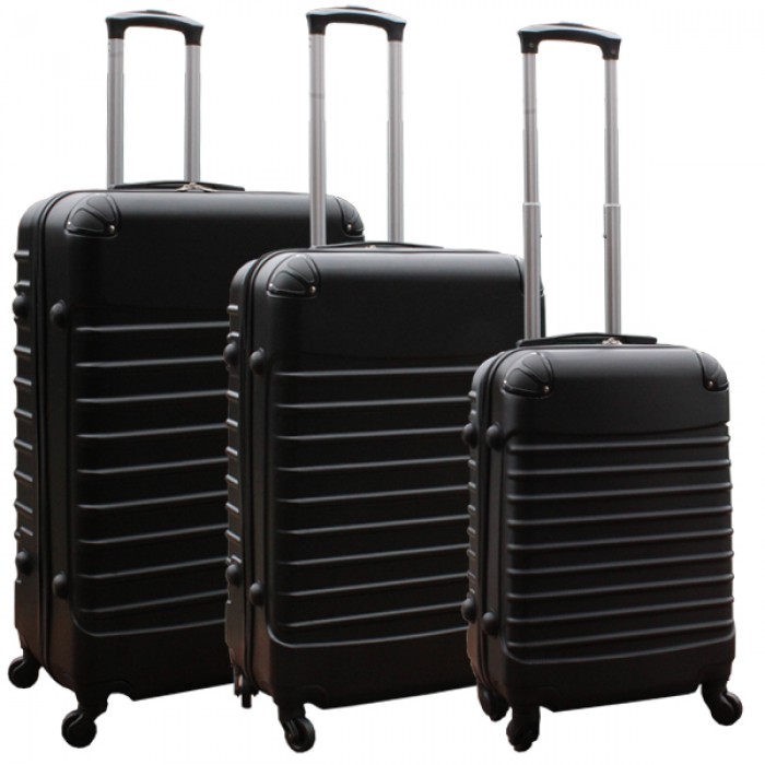 Travelerz kofferset 3 delig met wielen en cijferslot - ABS - zwart (228-)