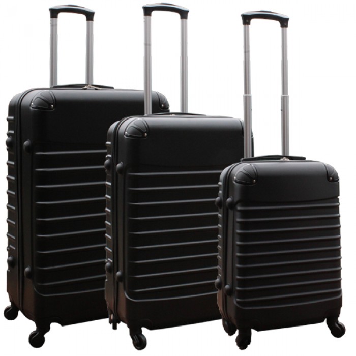 Travelerz kofferset 3 delig met wielen en cijferslot - ABS - zwart (228-) Travelerz kofferset 3 delig met wielen en cijferslot - ABS - zwart (228-)
