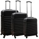 Travelerz kofferset 3 delig met wielen en cijferslot - ABS - zwart (228-) Travelerz kofferset 3 delig met wielen en cijferslot - ABS - zwart (228-)