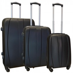 Travelerz kofferset 3 delig met wielen en cijferslot - ABS - zwart (8986)
