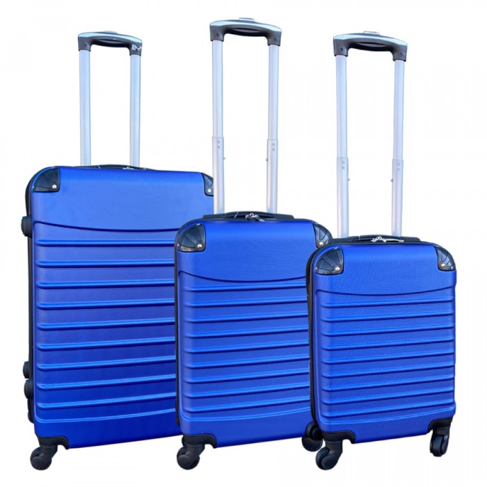 Travelerz kofferset 3 delig met wielen en cijferslot - handbagage koffers - ABS - blauw