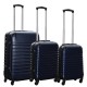 Travelerz kofferset 3 delig met wielen en cijferslot - handbagage koffers - ABS - donker blauw Travelerz kofferset 3 delig met wielen en cijferslot - handbagage koffers - ABS - donker blauw