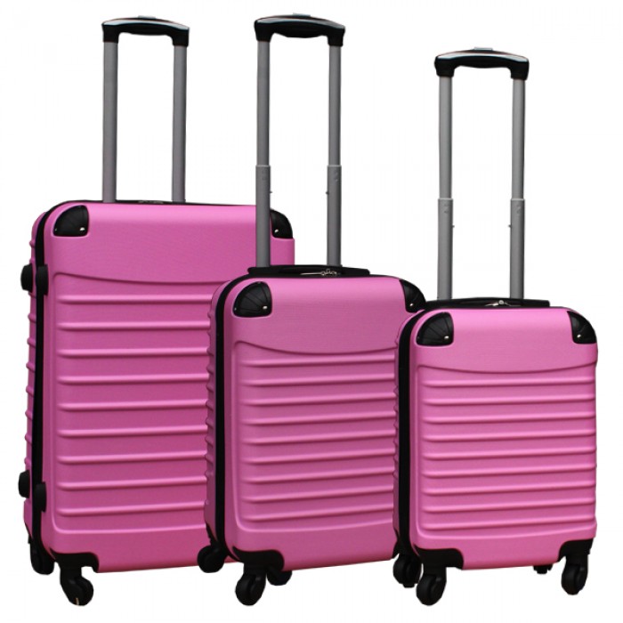 Travelerz kofferset 3 delig met wielen en cijferslot - handbagage koffers - ABS - licht roze Travelerz kofferset 3 delig met wielen en cijferslot - handbagage koffers - ABS - licht roze