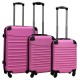 Travelerz kofferset 3 delig met wielen en cijferslot - handbagage koffers - ABS - licht roze Travelerz kofferset 3 delig met wielen en cijferslot - handbagage koffers - ABS - licht roze