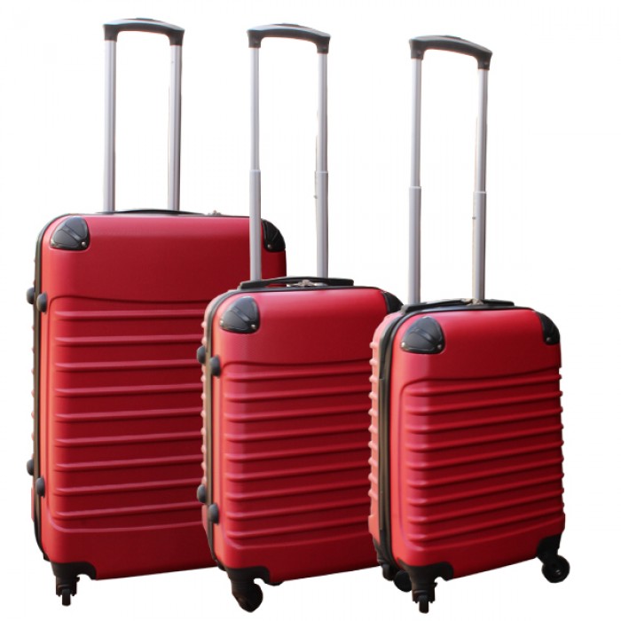 Travelerz kofferset 3 delig met wielen en cijferslot - handbagage koffers - ABS - Rood Travelerz kofferset 3 delig met wielen en cijferslot - handbagage koffers - ABS - Rood