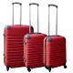 Travelerz kofferset 3 delig met wielen en cijferslot - handbagage koffers - ABS - Rood