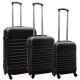 Travelerz kofferset 3 delig met wielen en cijferslot - handbagage koffers - ABS - zwart