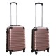 Travelerz kofferset 2 delige ABS handbagage koffers - met cijferslot - 27 en 39 liter - rose goud