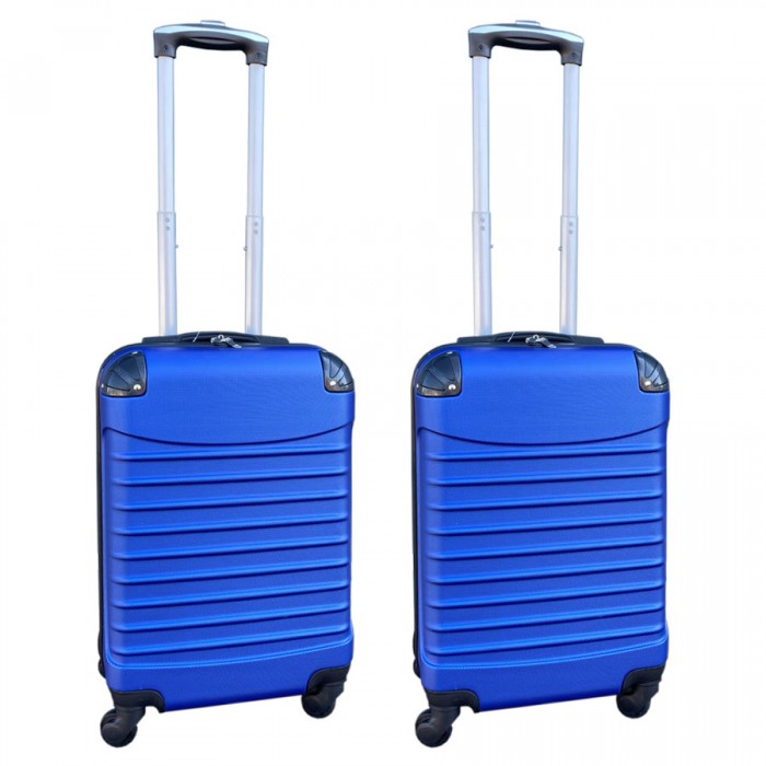 Travelerz kofferset 2 delige ABS handbagage koffers - met cijferslot - 39 liter - blauw
