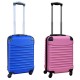 Travelerz kofferset 2 delige ABS handbagage koffers - met cijferslot - 39 liter - blauw - licht roze