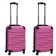 Travelerz kofferset 2 delige ABS handbagage koffers - met cijferslot - 39 liter - licht roze Travelerz kofferset 2 delige ABS handbagage koffers - met cijferslot - 39 liter - licht roze