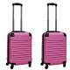 Travelerz kofferset 2 delige ABS handbagage koffers - met cijferslot - 39 liter - licht roze