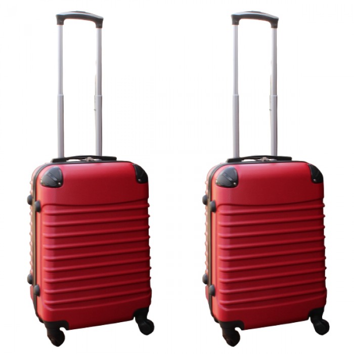 Travelerz kofferset 2 delige ABS handbagage koffers - met cijferslot - 39 liter - rood