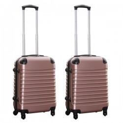 Travelerz kofferset 2 delige ABS handbagage koffers - met cijferslot - 39 liter - rose goud