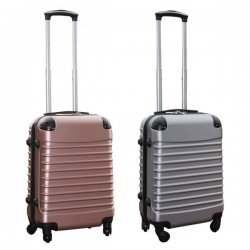 Travelerz kofferset 2 delige ABS handbagage koffers - met cijferslot - 39 liter - rose goud - zilver