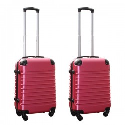 Travelerz kofferset 2 delige ABS handbagage koffers - met cijferslot - 39 liter - roze