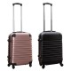 Travelerz kofferset 2 delige ABS handbagage koffers - met cijferslot - 39 liter - zwart - rose goud Travelerz kofferset 2 delige ABS handbagage koffers - met cijferslot - 39 liter - zwart - rose goud