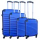 Travelerz kofferset 4 delig ABS - zwenkwielen - met cijferslot - blauw