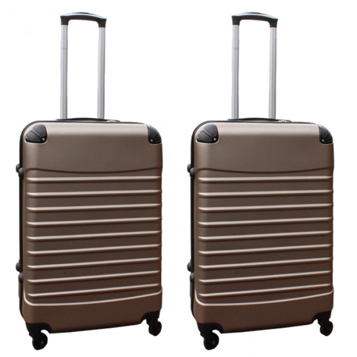 Travelerz kofferset 2 delige ABS groot - met cijferslot - 69 liter - champagne
