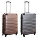 Travelerz kofferset 2 delige ABS groot - met cijferslot - 69 liter - rose goud - zilver