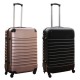 Travelerz kofferset 2 delige ABS groot - met cijferslot - 69 liter - rose goud - zwart