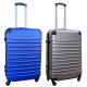 Travelerz kofferset 2 delige ABS groot - met cijferslot - 69 liter - zilver - blauw