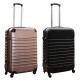 Travelerz kofferset 2 delige ABS groot - met cijferslot - 69 liter - rose goud - zwart Travelerz kofferset 2 delige ABS groot - met cijferslot - 69 liter - rose goud - zwart