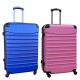 Travelerz kofferset 2 delige ABS groot - met cijferslot - 95 liter - blauw - licht roze