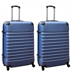 Travelerz kofferset 2 delige ABS groot - met cijferslot - 95 liter - licht blauw