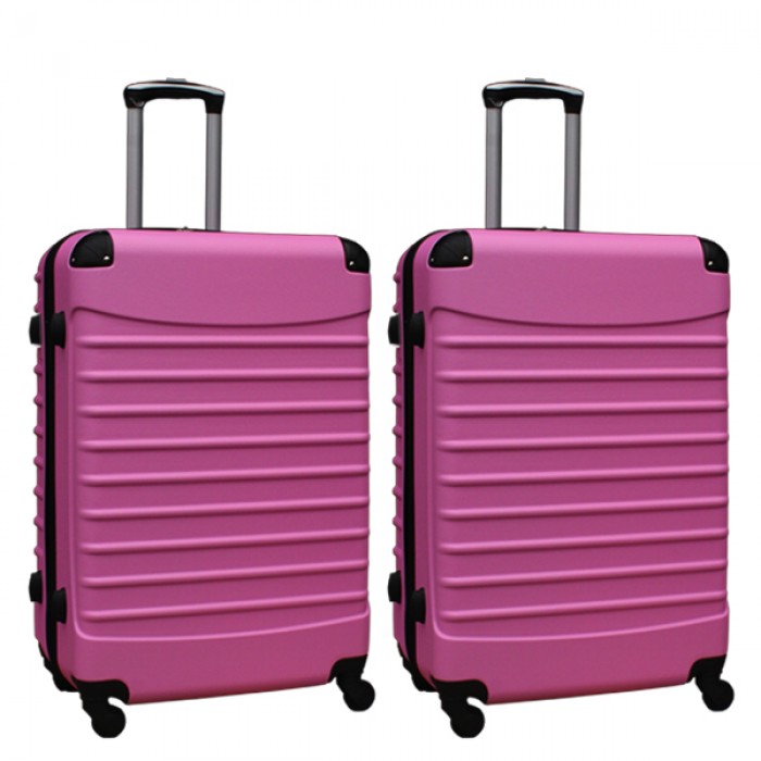 Travelerz kofferset 2 delige ABS groot - met cijferslot - 95 liter - licht roze Travelerz kofferset 2 delige ABS groot - met cijferslot - 95 liter - licht roze