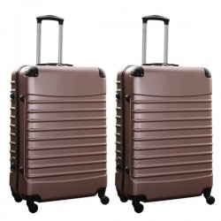 Travelerz kofferset 2 delige ABS groot - met cijferslot - 95 liter - rose goud