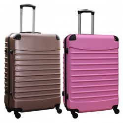 Travelerz kofferset 2 delige ABS groot - met cijferslot - 95 liter - rose goud - licht roze