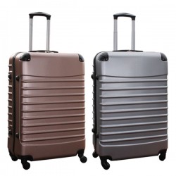 Travelerz kofferset 2 delige ABS groot - met cijferslot - 95 liter - rose goud - zilver