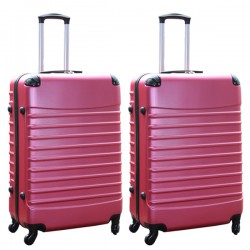 Travelerz kofferset 2 delige ABS groot - met cijferslot - 95 liter - roze