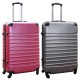 Travelerz kofferset 2 delige ABS groot - met cijferslot - 95 liter - roze - zilver