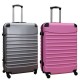 Travelerz kofferset 2 delige ABS groot - met cijferslot - 95 liter - zilver - licht roze