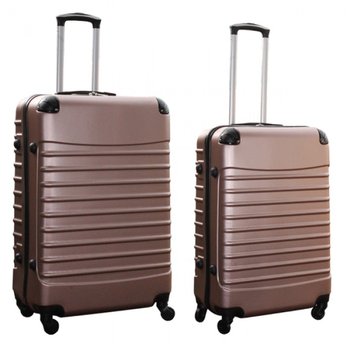 Travelerz kofferset 2 delige ABS groot - met cijferslot - reiskoffers 69 en 95 liter - rose goud