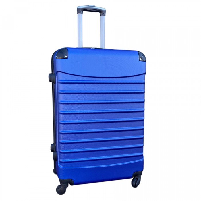 Travelerz kofferset 2 delige ABS groot - met cijferslot - 95 liter - blauw - licht roze