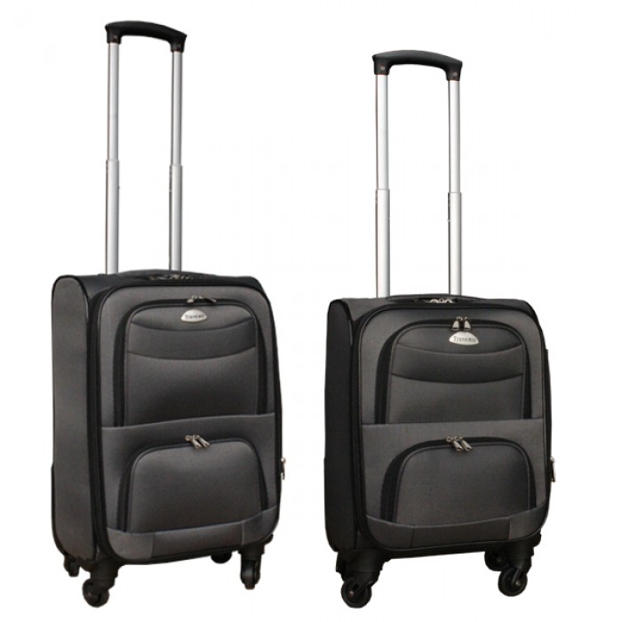 2 delige stoffen handbagage kofferset 27 en 39 liter grijs (stof) 2 delige stoffen handbagage kofferset 27 en 39 liter grijs (stof)
