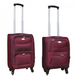 2 delige stoffen handbagage kofferset 27 en 39 liter rood (stof)