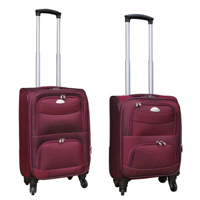 2 delige stoffen handbagage kofferset 27 en 39 liter rood (stof) 2 delige stoffen handbagage kofferset 27 en 39 liter rood (stof)