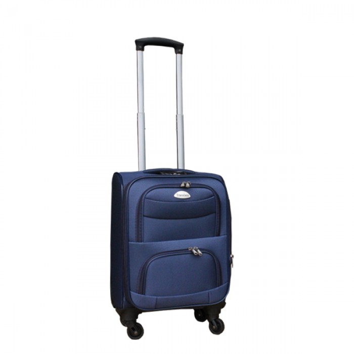 Travelerz stoffen reiskoffer met cijferslot blauw 27 liter (stof)