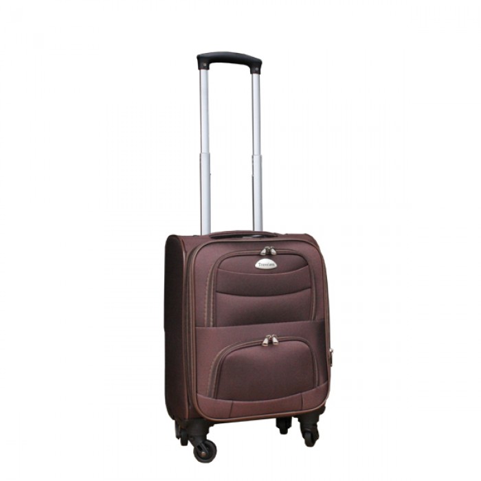 2 delige stoffen handbagage kofferset 27 en 39 liter bruin (stof)