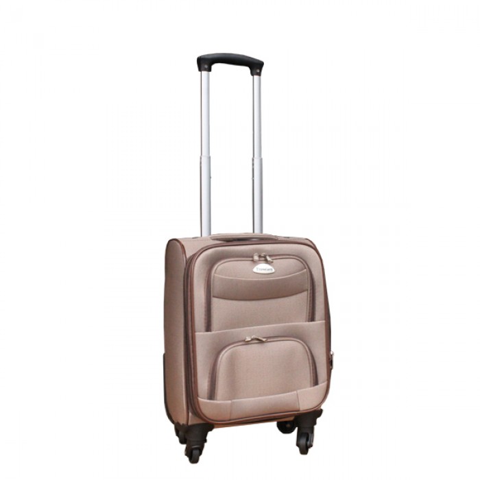 2 delige stoffen handbagage kofferset 27 en 39 liter licht bruin (stof) 2 delige stoffen handbagage kofferset 27 en 39 liter licht bruin (stof)